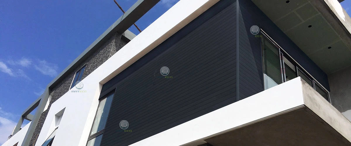 Charcoal WPC wall cladding panels