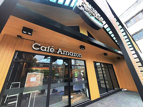 café store composite slat panels