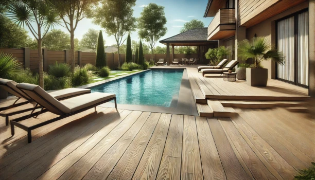 decking around pool